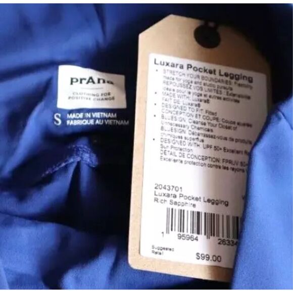prAna Women's $99 Luxara Pocket Legging in Rich Sapphire size M - Picture 4 of 9